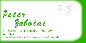 peter zabolai business card